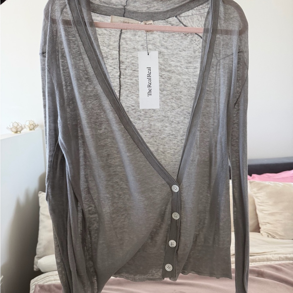 Inhabit Charcoal Knit Cardigan TheRealReal